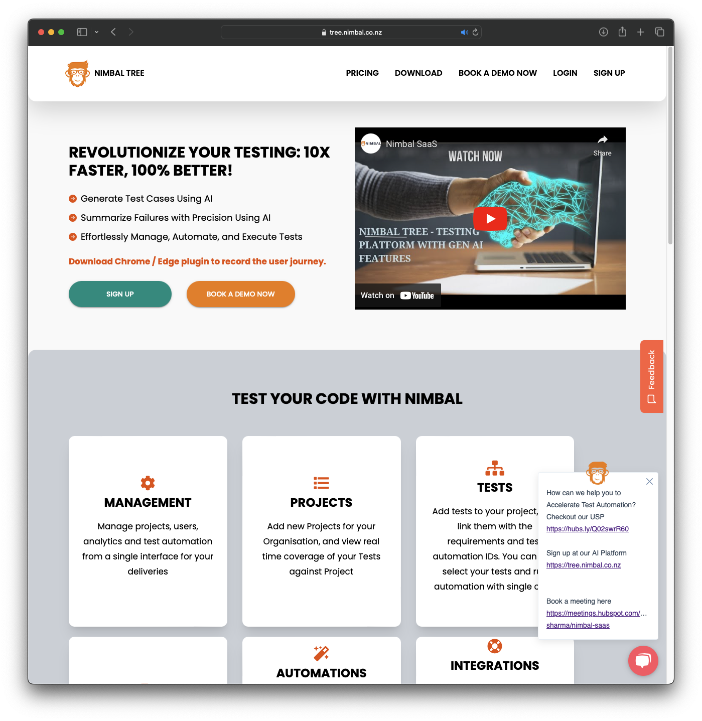 screenshot of Nimbal Tree